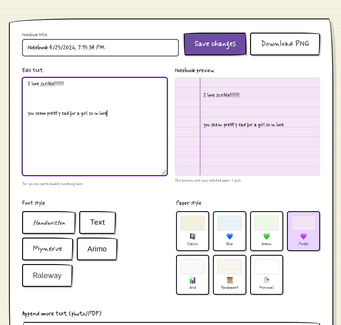 Scrible project preview